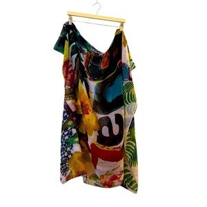 DESIGUAL bright multicolor logo scarf